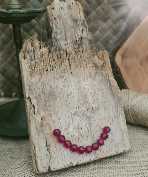 Fancy Red Crystal Wire Necklace