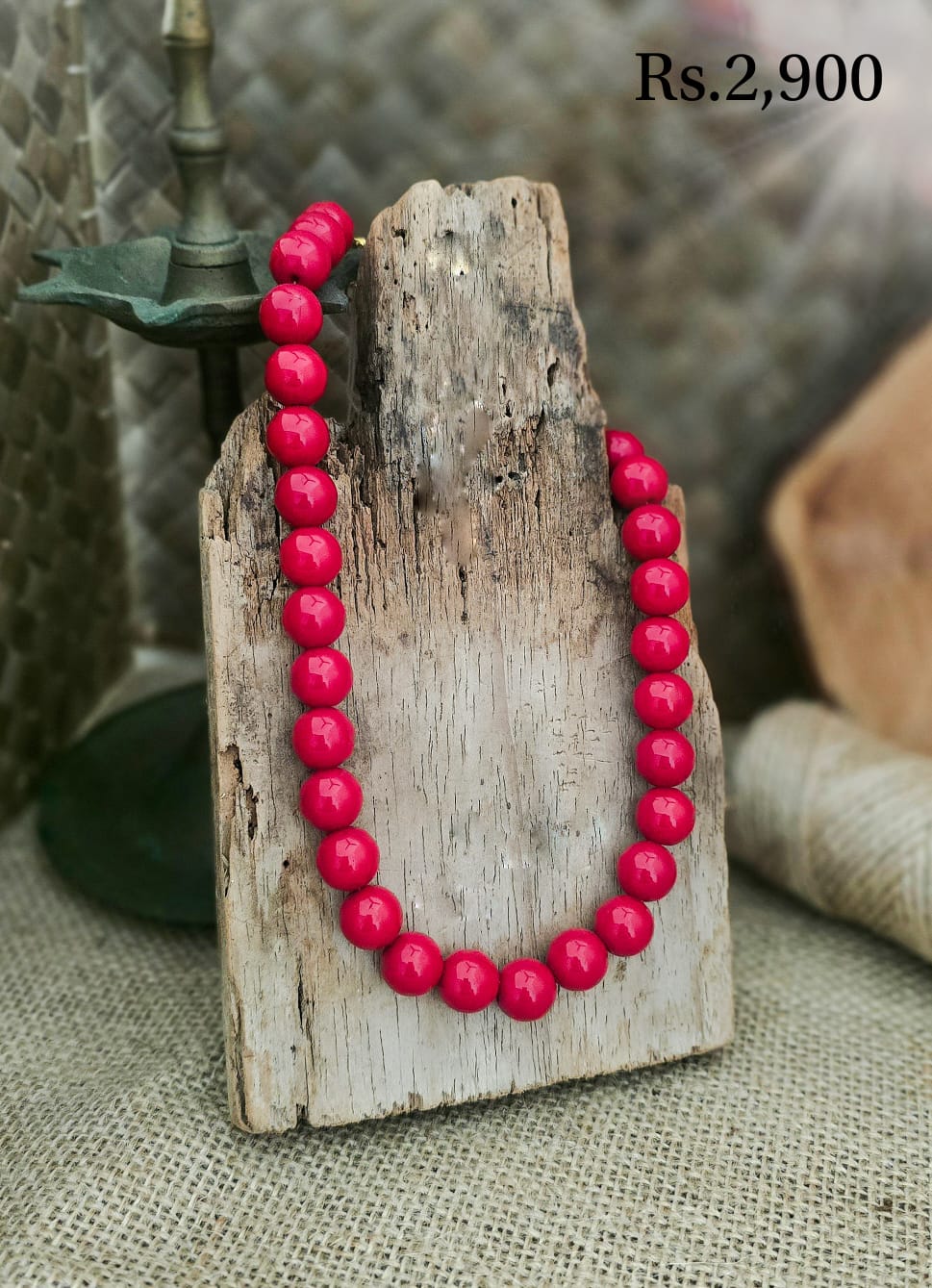 Red Pearl Necklace Set - Image 2