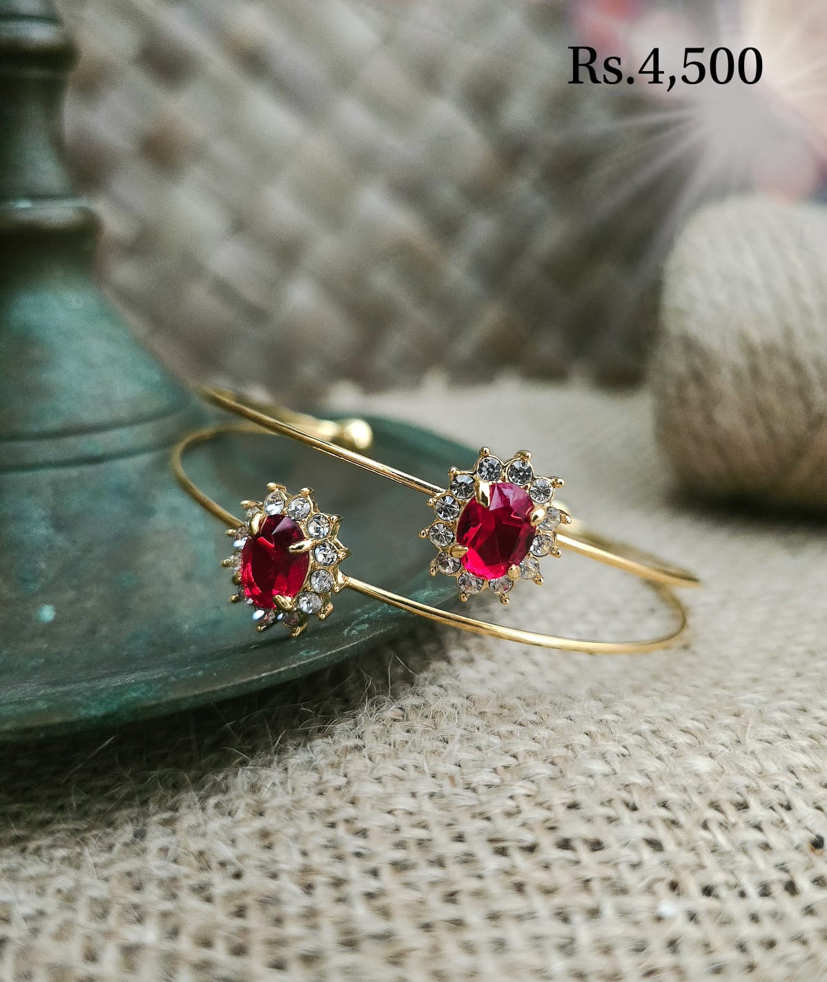 Red Coloured Stone Three Pack - Image 2