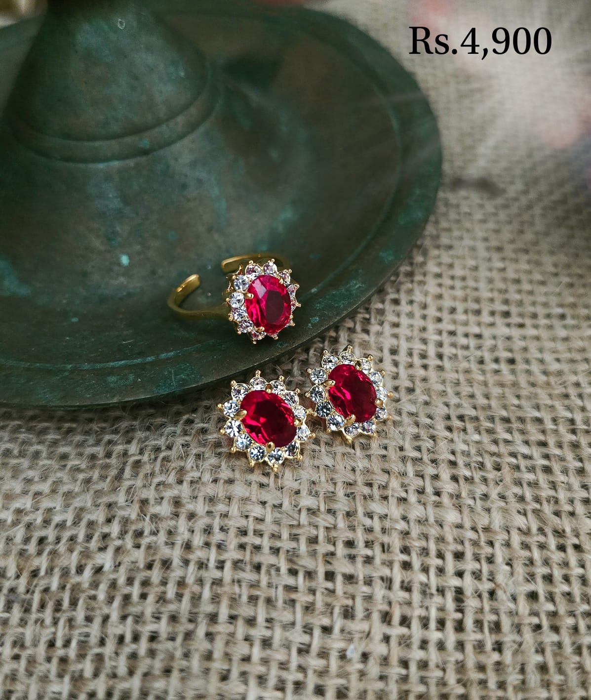 Red Coloured Stone Three Pack - Image 3