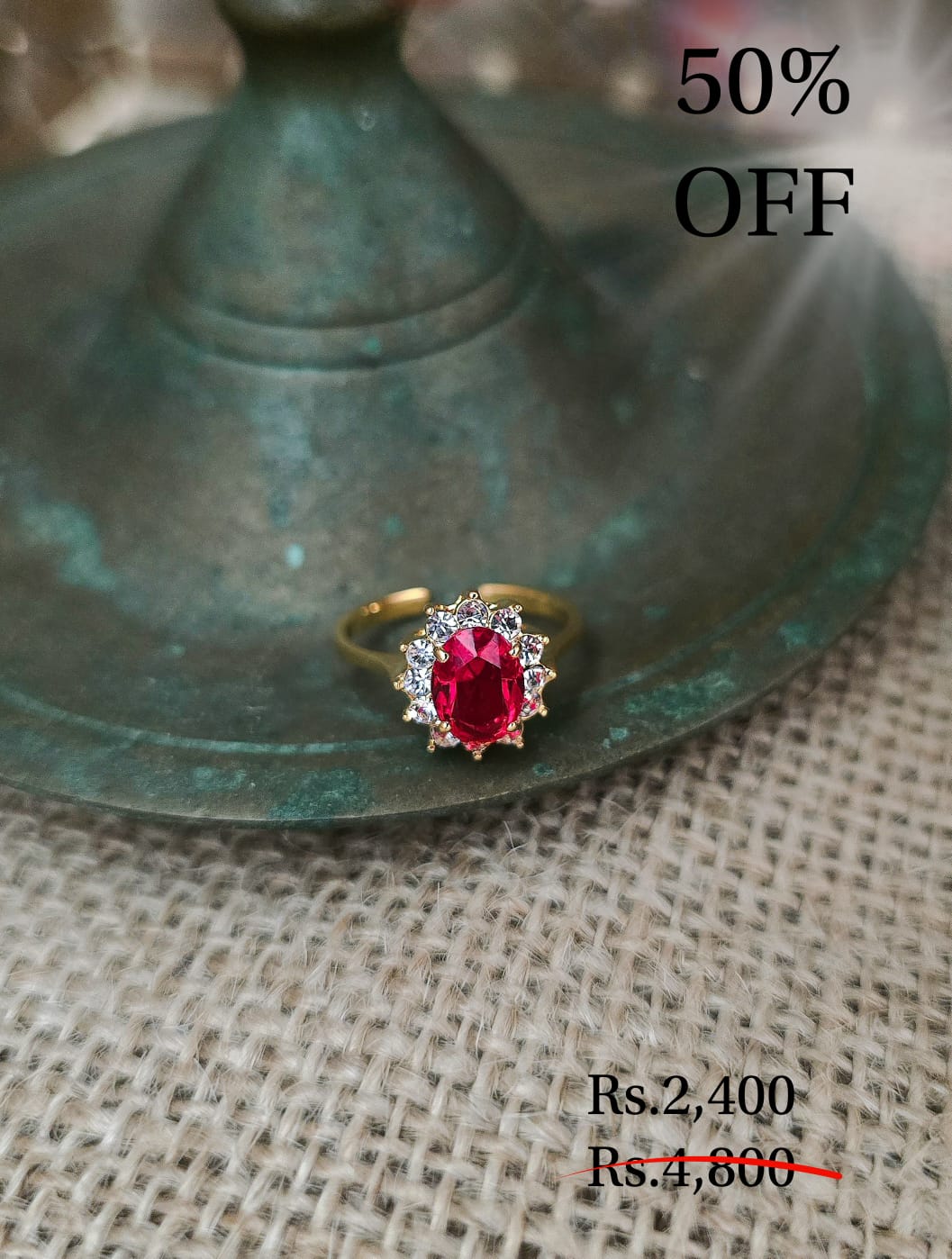 Red Coloured Stone Three Pack - Image 4