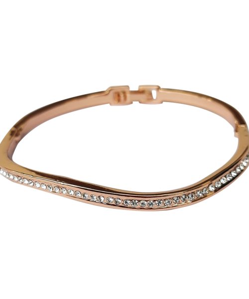 Stone Line Wave Bangle