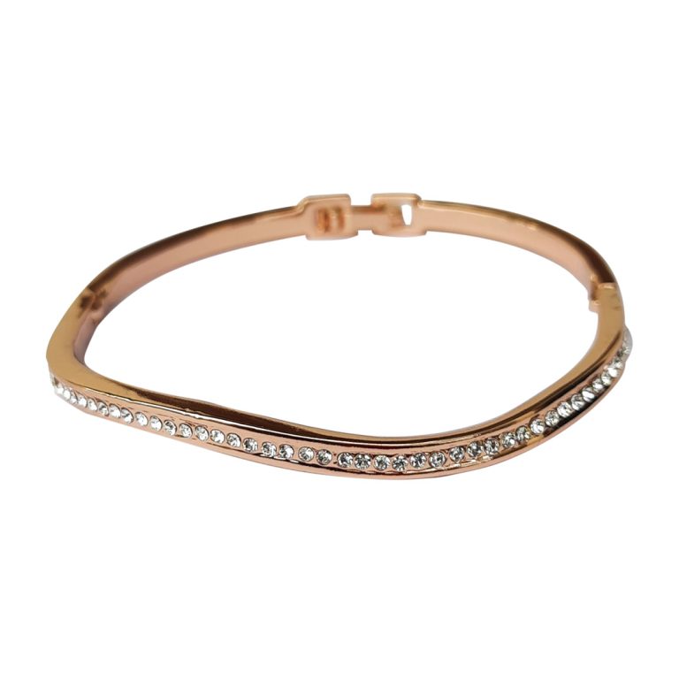 Stone Line Wave Bangle