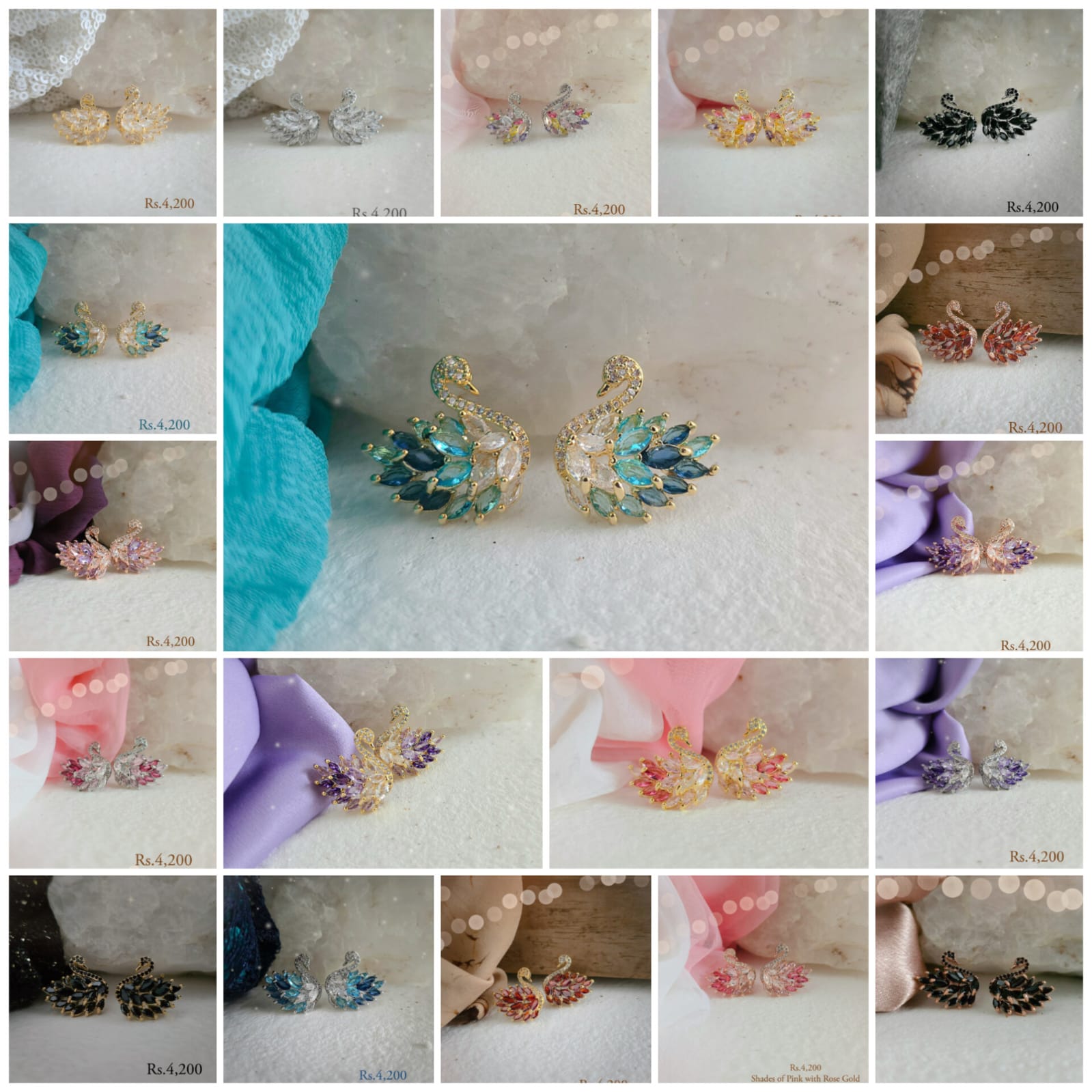 Swan Pendant Necklace Set - Image 3