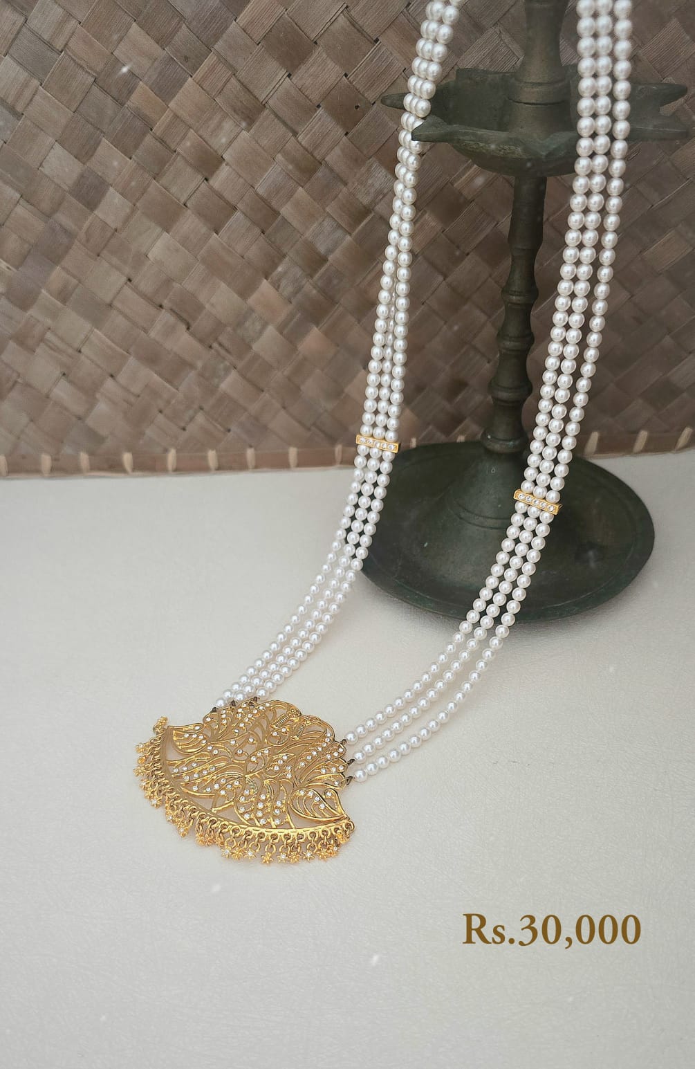 Stone Hansa Puttuwa Pearl Bar Long Necklace - Image 2