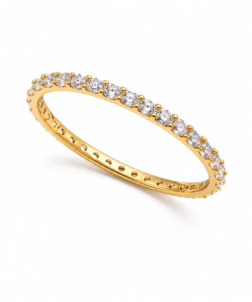 Gold Eternity Stone Band Ring