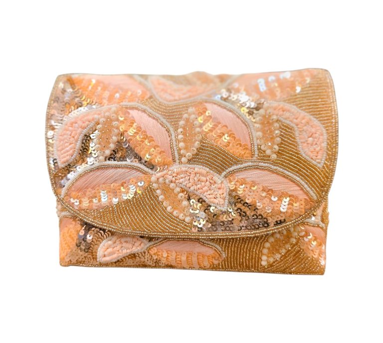Beaded Leaf Clutch