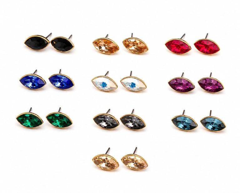 Jewel Petal Stud Earrings