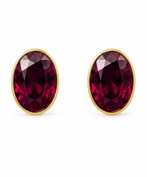 Single Oval Stone Stud Earring