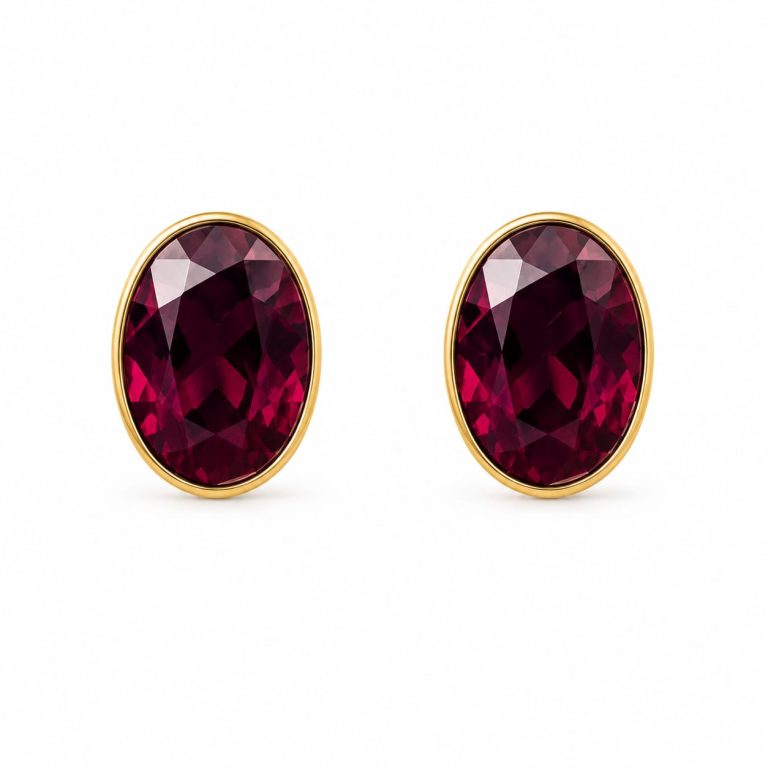 Single Oval Stone Stud Earring