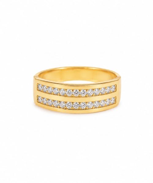 Dual Line Stone Ring
