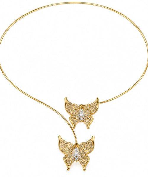 Butterfly Front Open Necklace Set