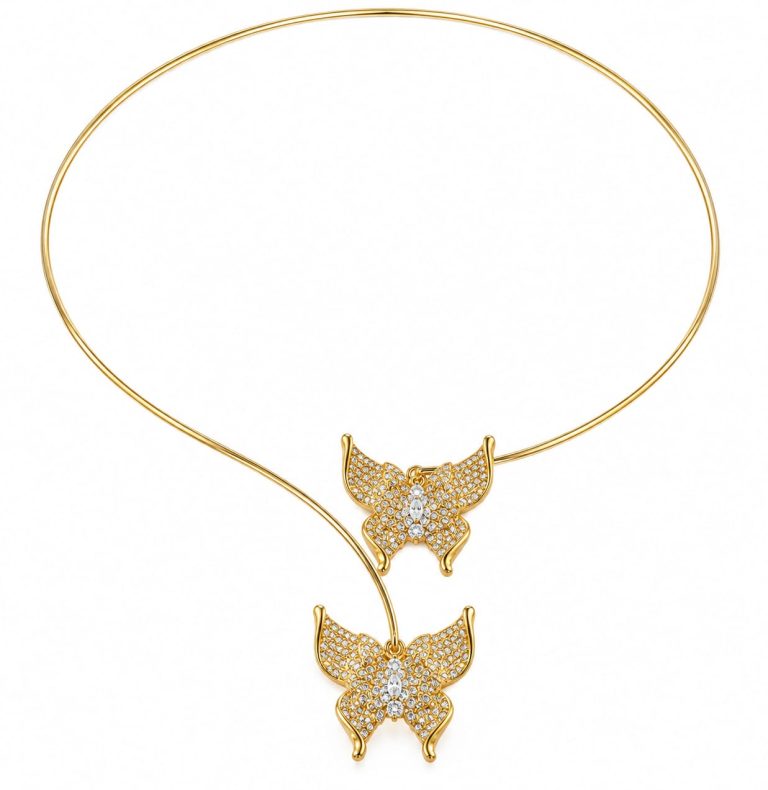 Butterfly Front Open Necklace Set