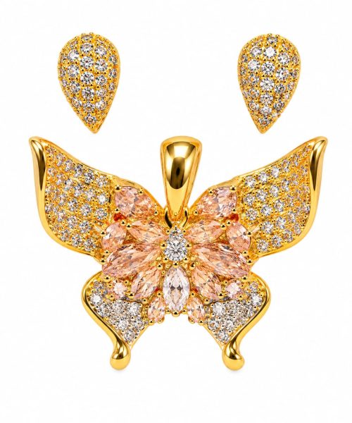 Butterfly Pendant & Earring Set