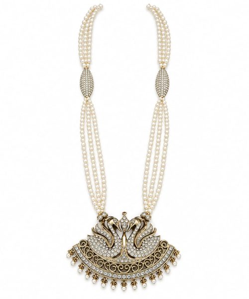Hansa Puttuwa Drooping Pearl Strand Necklace