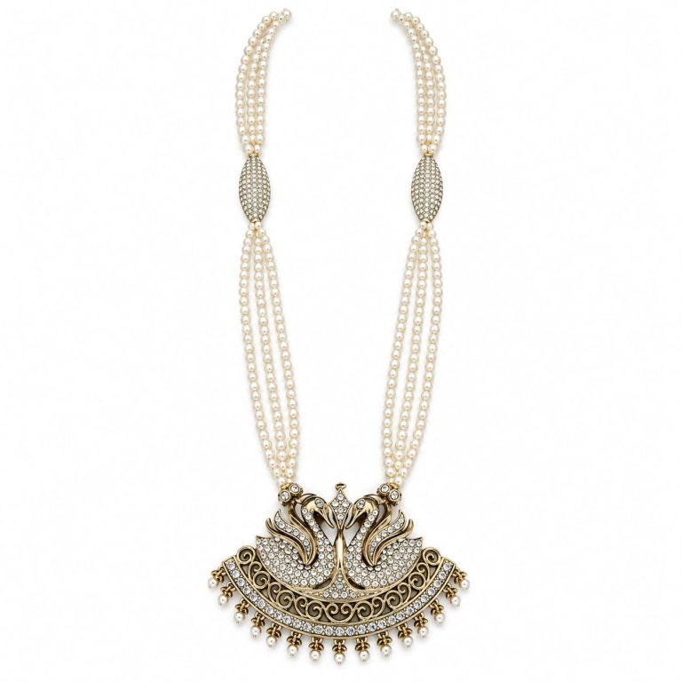 Hansa Puttuwa Drooping Pearl Strand Necklace
