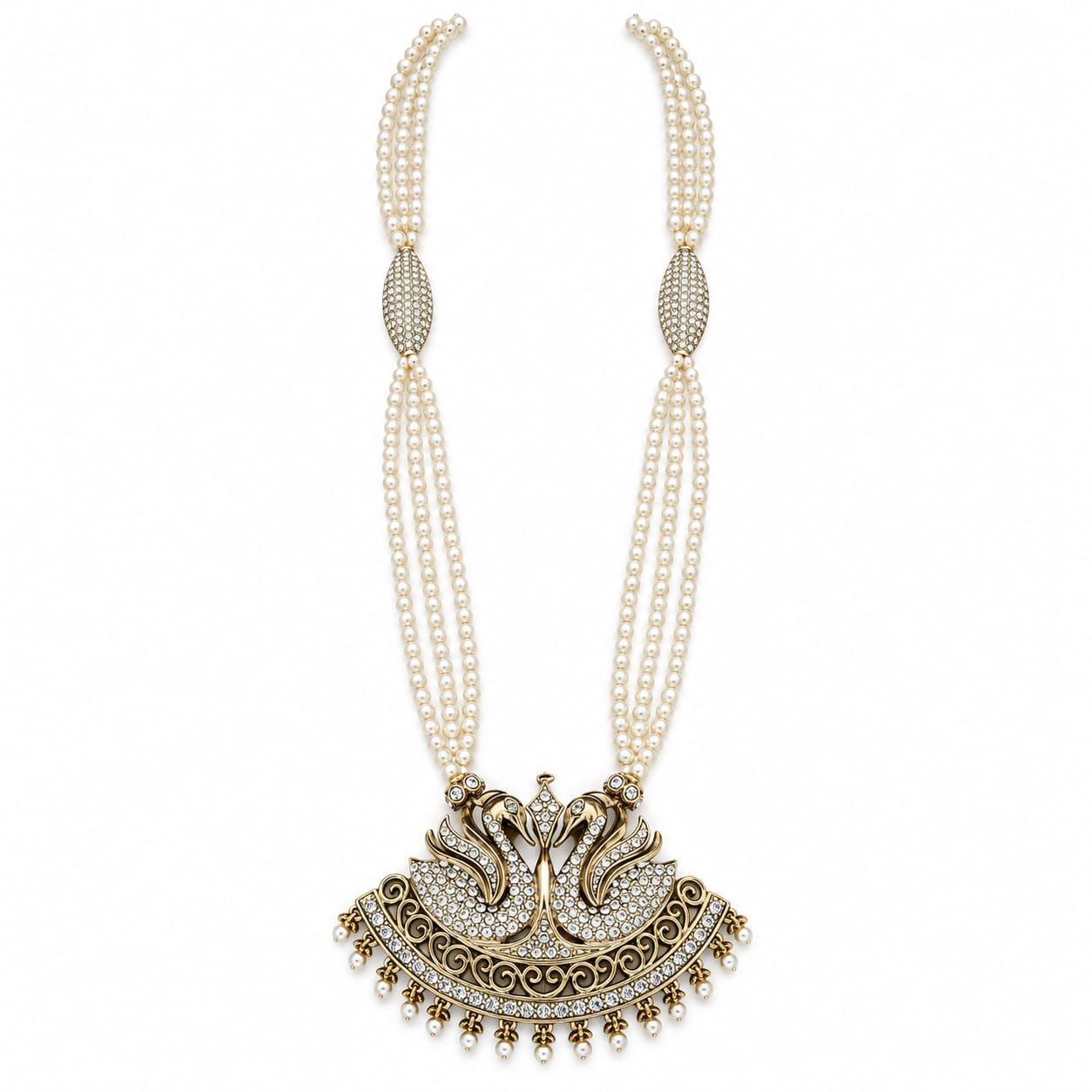 Hansa Puttuwa Drooping Pearl Strand Necklace