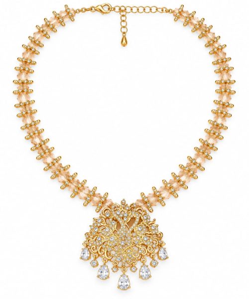 Regal Teardrop Hansa Puttuwa Crystal Choker Necklace