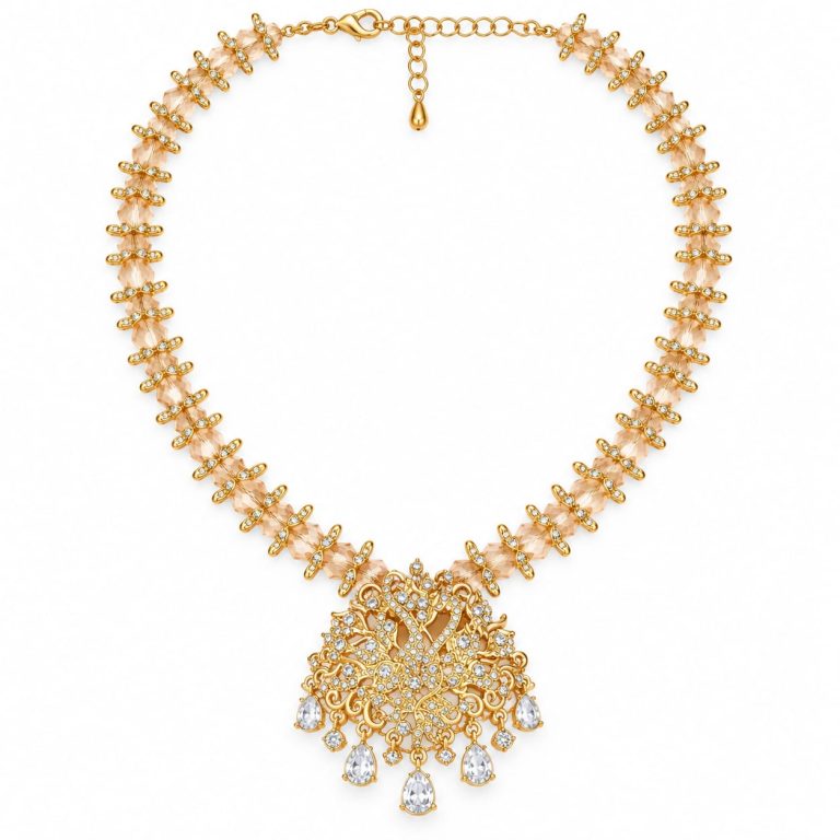 Regal Teardrop Hansa Puttuwa Crystal Choker Necklace