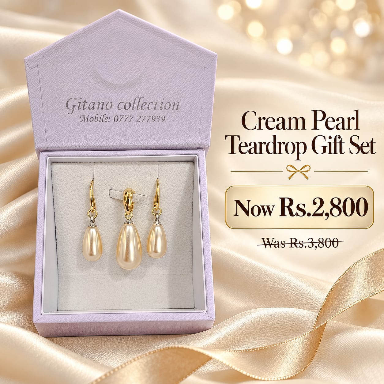 Pearl Teardrop Gift Set - Image 3
