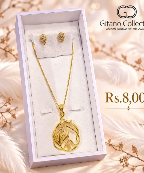 Floral Leaf Design Necklace Set