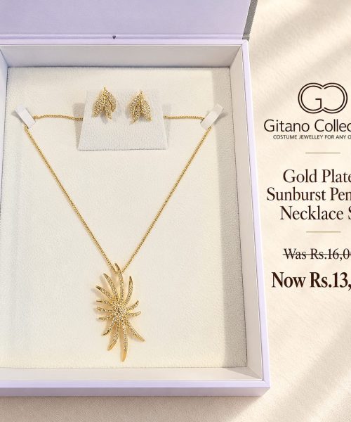 Sunburst Pendant Necklace Set