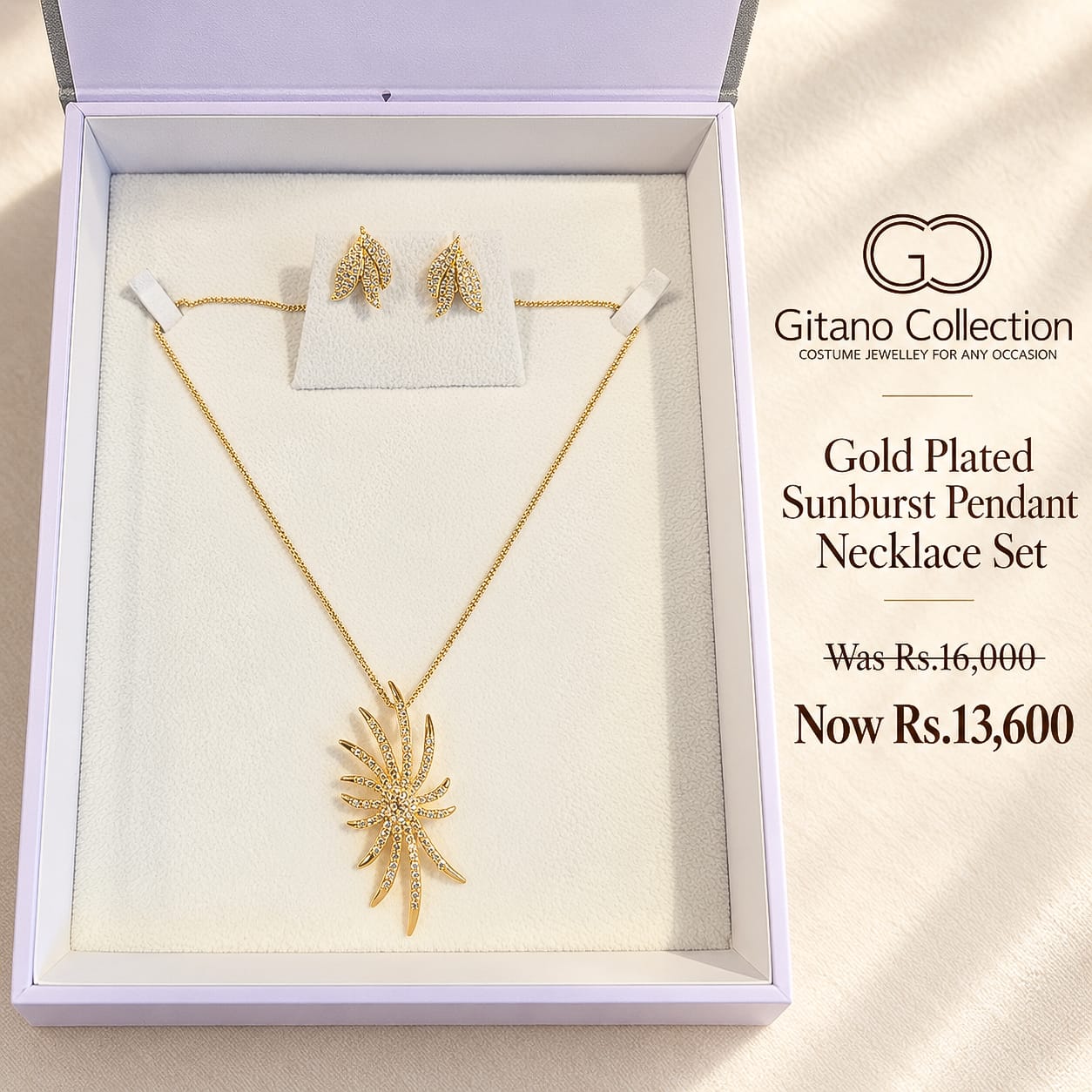 Sunburst Pendant Necklace Set 1 Sunburst Pendant Necklace Set