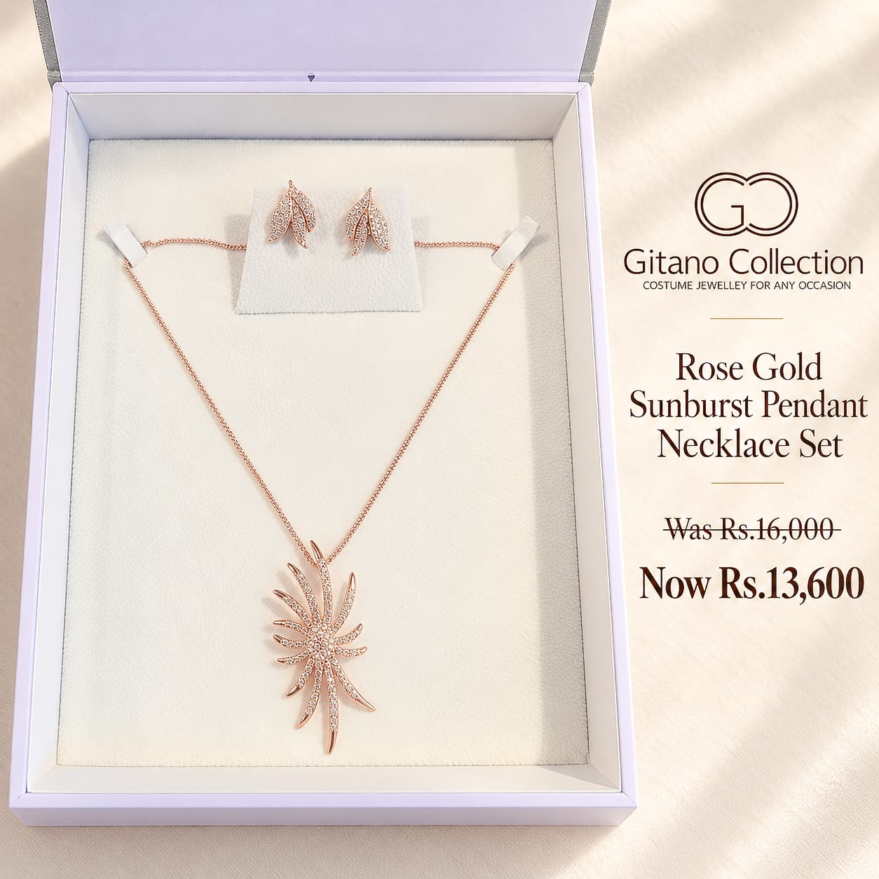 Sunburst Pendant Necklace Set 2 Sunburst Pendant Necklace Set - Image 2
