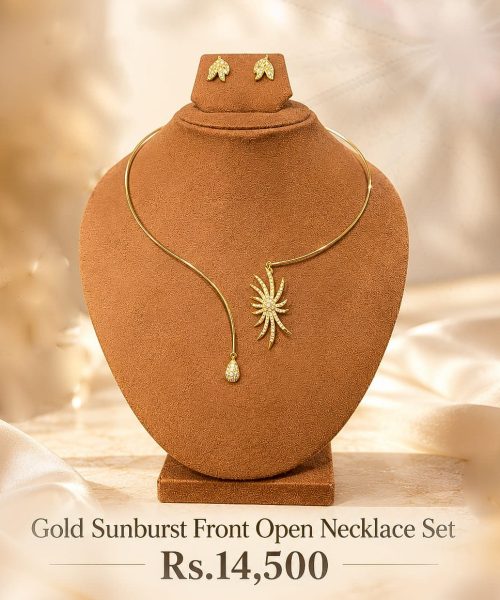 Sunburst Front Open Necklace Set