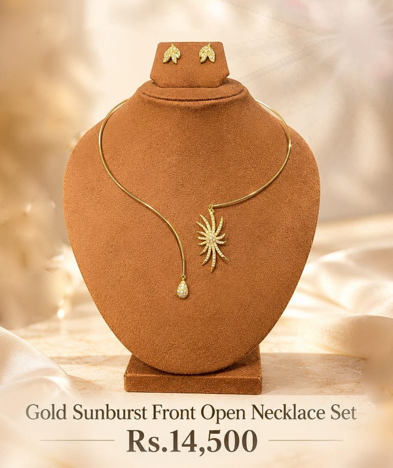 Sunburst Front Open Necklace Set