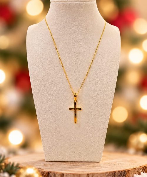 Metal Cross Pendant Necklace-Christmas