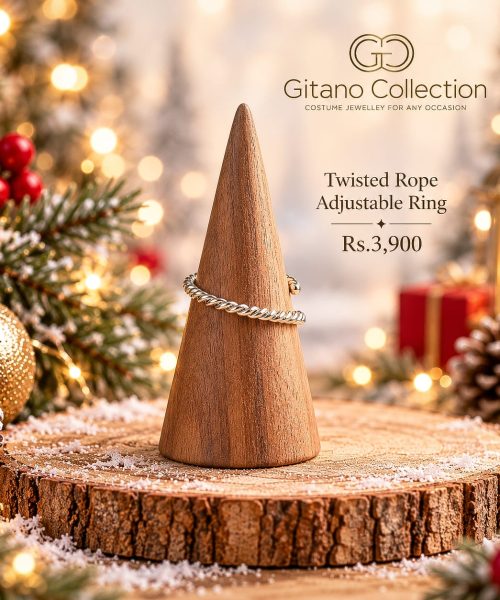 Twisted Rope Adjustable Ring-Christmas