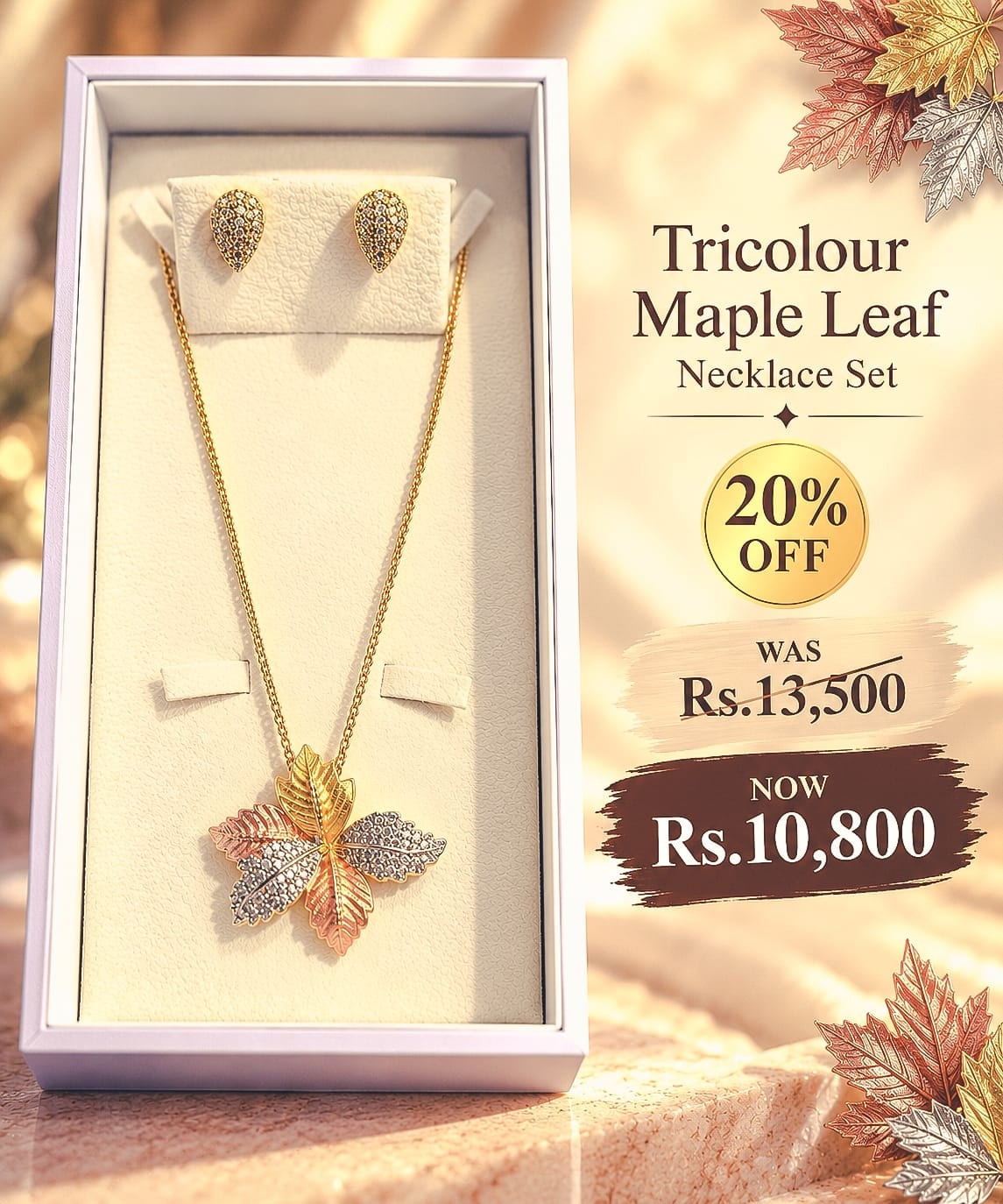 Maple Leaf Necklace Set 2 Maple Leaf Necklace Set - Image 2