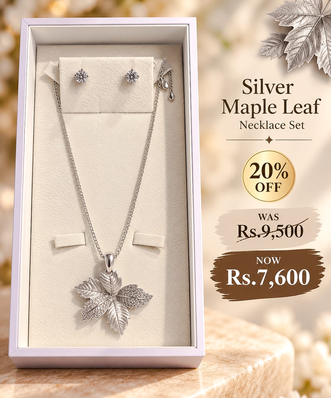 Maple Leaf Necklace Set 3 Maple Leaf Necklace Set - Image 3