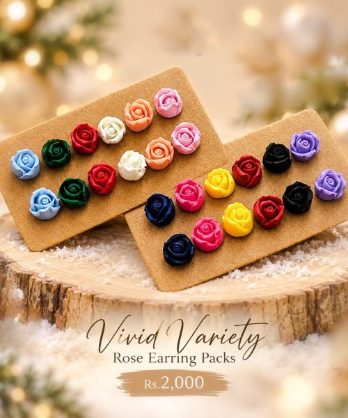 Handmade Vivid Variety Rose Earring Packs-Christmas