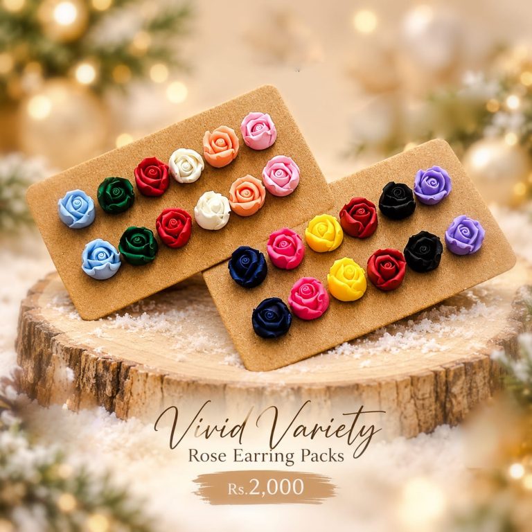 Handmade Vivid Variety Rose Earring Packs-Christmas
