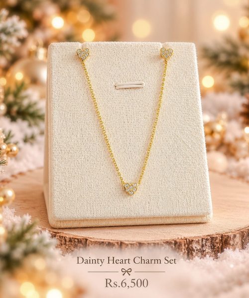 Dainty Heart Charm Set-Christmas