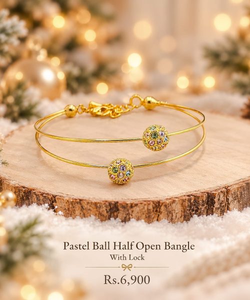 Half Open Ball Bangle With Lock-Christmas