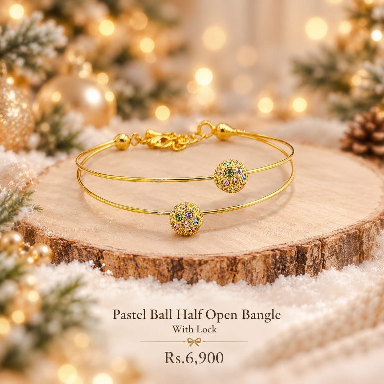 Half Open Ball Bangle With Lock-Christmas
