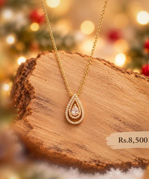 Crystal Dewdrop Charm Necklace-Chirstmas