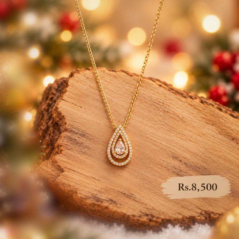 Crystal Dewdrop Charm Necklace-Chirstmas