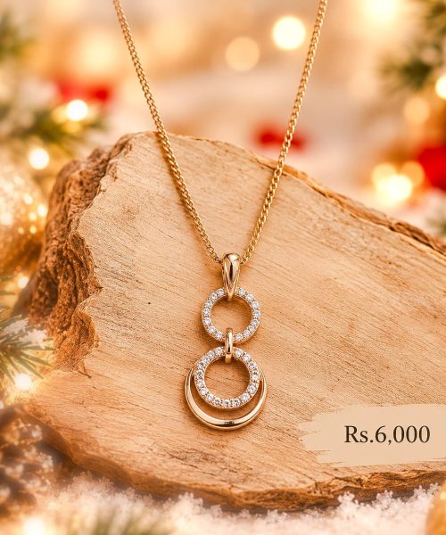 Double Loop Hanging Pendant Necklace-Christmas