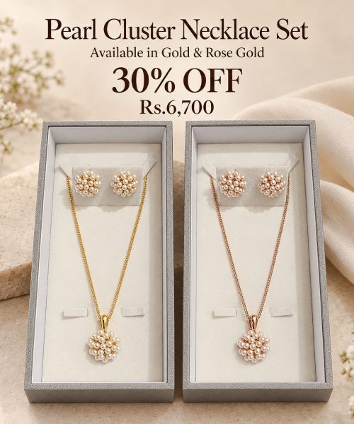 Pearl Cluster Necklace Set