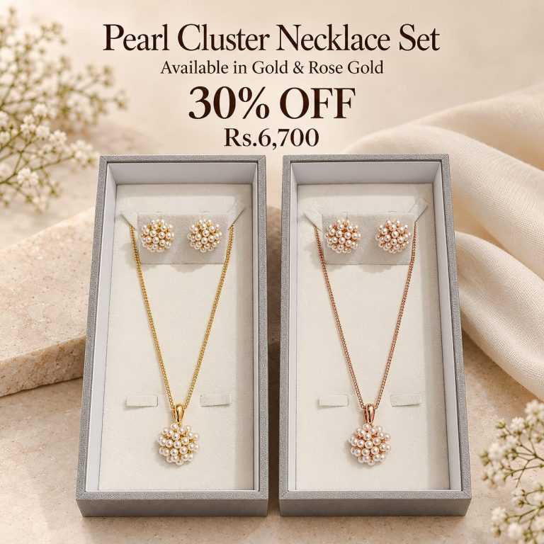 Pearl Cluster Necklace Set
