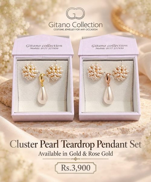 Cluster Pearl Teardrop Pendant Set