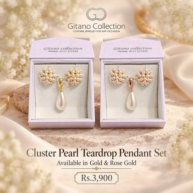 Cluster Pearl Teardrop Pendant Set