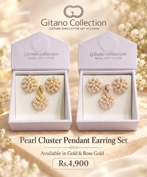 Pearl Cluster Pendant Earring Set