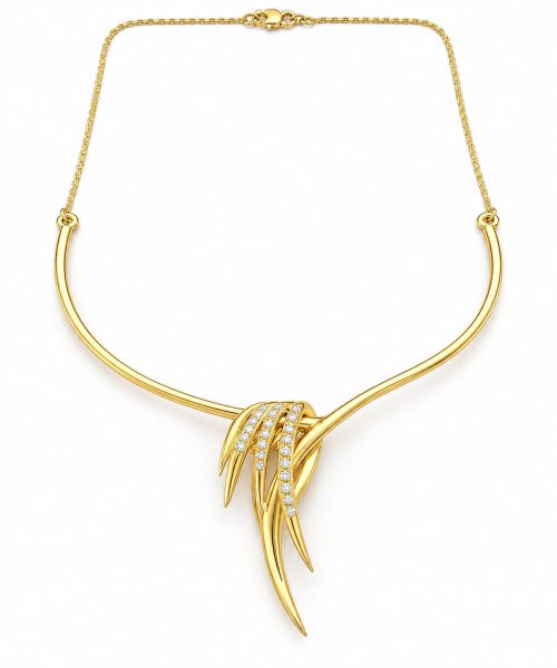 Stone Feather Necklace