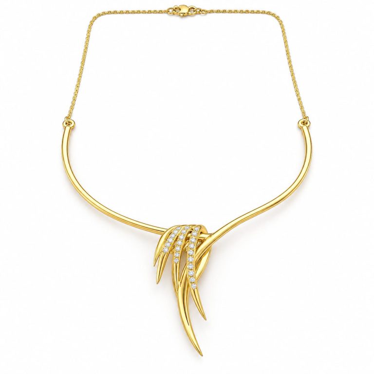 Stone Feather Necklace