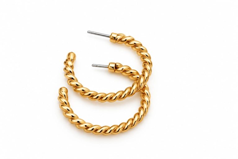 Twisted Rope Hoop Earring